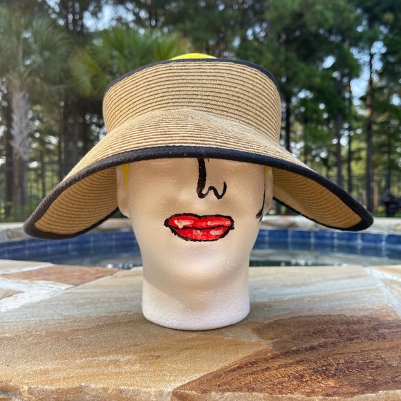 CITY GARDENIA STRAW VISOR HAT main image 4